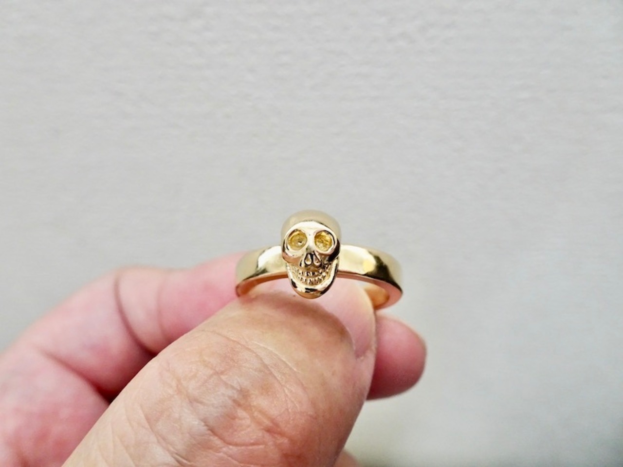仁尾彫金『ゴールドラッキースカルリング』ハンドメイド195 | 仁尾彫金