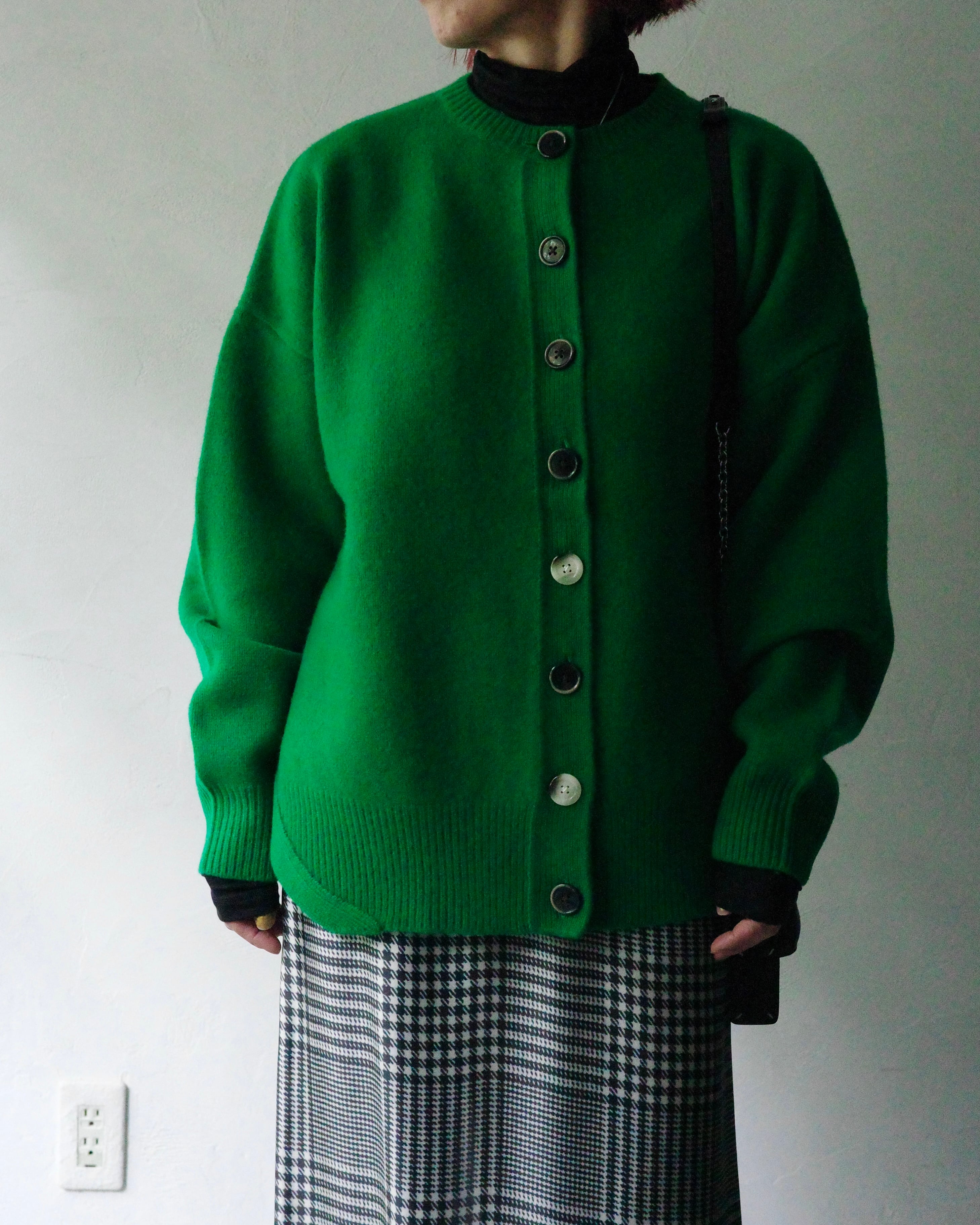 ENFOLD / エンフォルド | 2023SS | WIDE CROPPED CARDIGAN カーディガン | 38 | ライトグリーン | レディース ENFOLD / エンフォルド | 2023SS | WIDE CROPPED CARDIGAN
