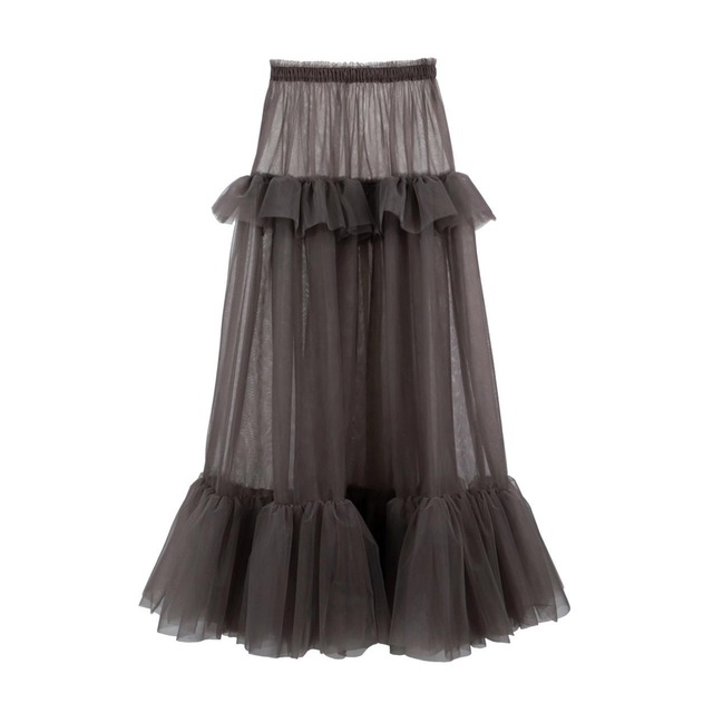 Mid-Length A-Line Swing Skirt <2colors>