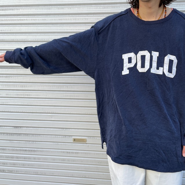 『送料無料』POLO SPORT ビッグロゴフットボールT　90s XL ネイビー　ラルフ