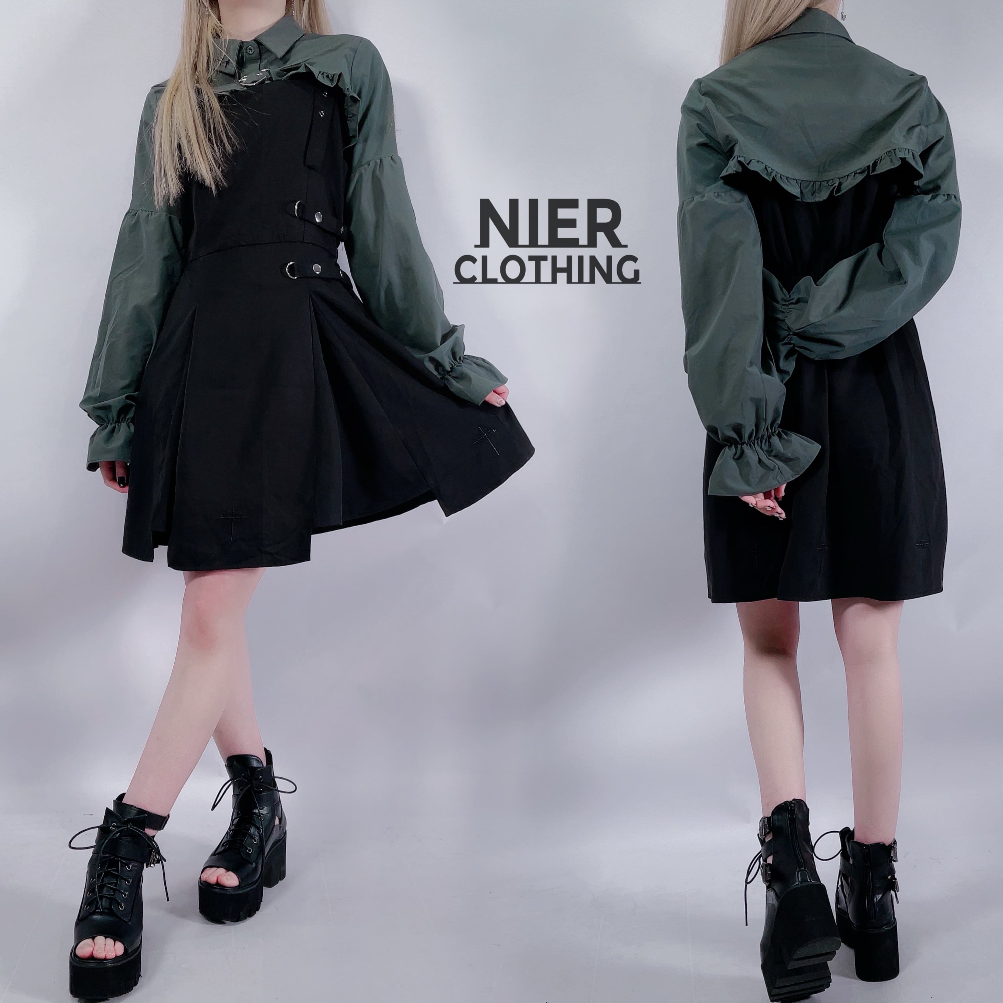 病みかわレディースセットアップ2点セット【シャツ＋ジャンパースカート】 | NIER CLOTHING powered by BASE