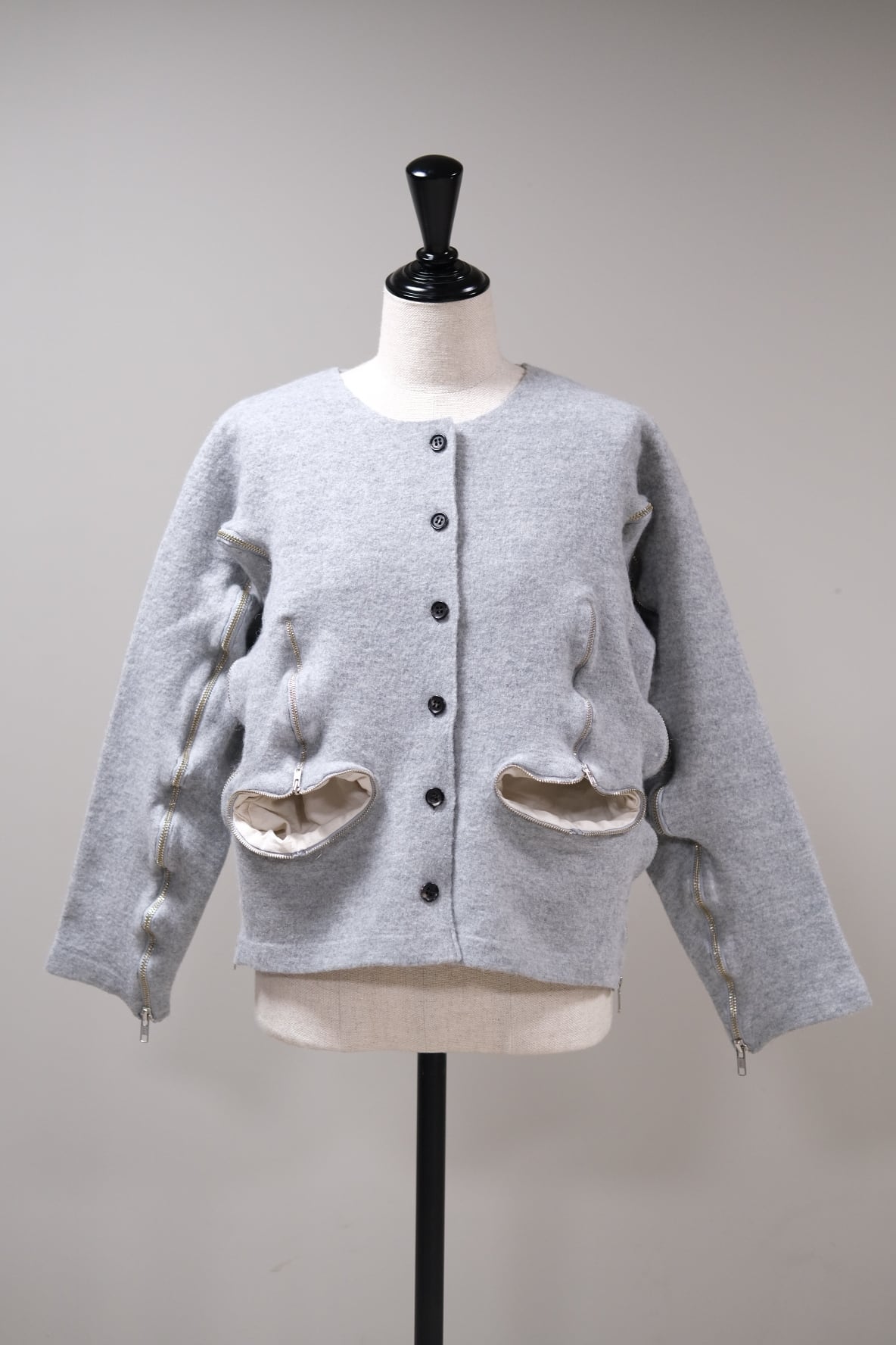 【Pillings】inside zip cardigan -lt gray-