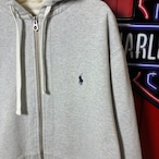 90s POLO RALPH LAUREN ジップパーカー グレー フード裏サーマル