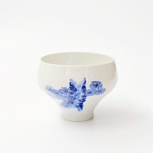 染付松の絵三昧碗/ Sanmaiwan, blue and white pine trees
