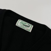Crocodile クロコダイル ワンポイント刺繍 Vネック ウールニット ベスト サイズ LL /メンズ/ブラック