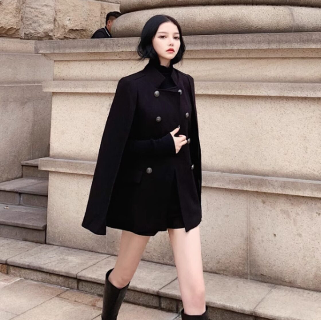 美品♡ エヴァムエヴァ カシミヤ混 ポンチョ ケープ 羽織り チャコールグレー 美品♡ エヴァムエヴァ カシミヤ混 ポンチョ ケープ 羽織り