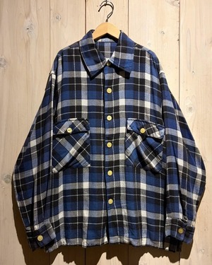 【a.k.a.C.a.k.a vintage】Beautiful Drape Vintage Loose L/S Check Shirt