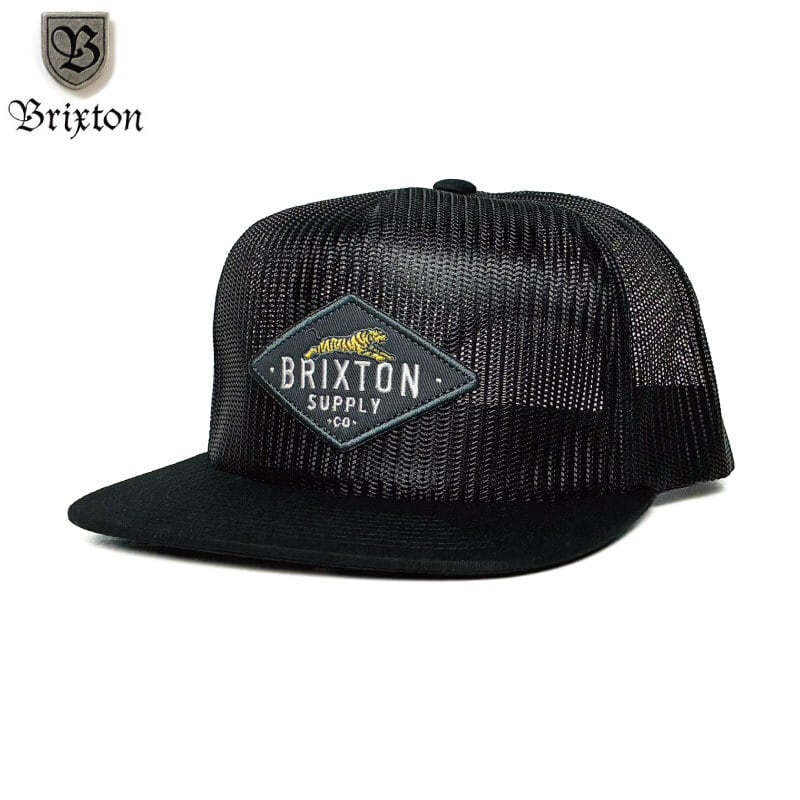 ブリクストン メッシュキャップ トラッカー 刺繍ワッペン 黒 Brixton ブリクストン メッシュキャップ 虎 タイガー アニマル