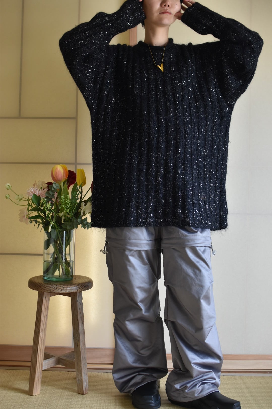 1970-80s lamé mohaiKnit Top