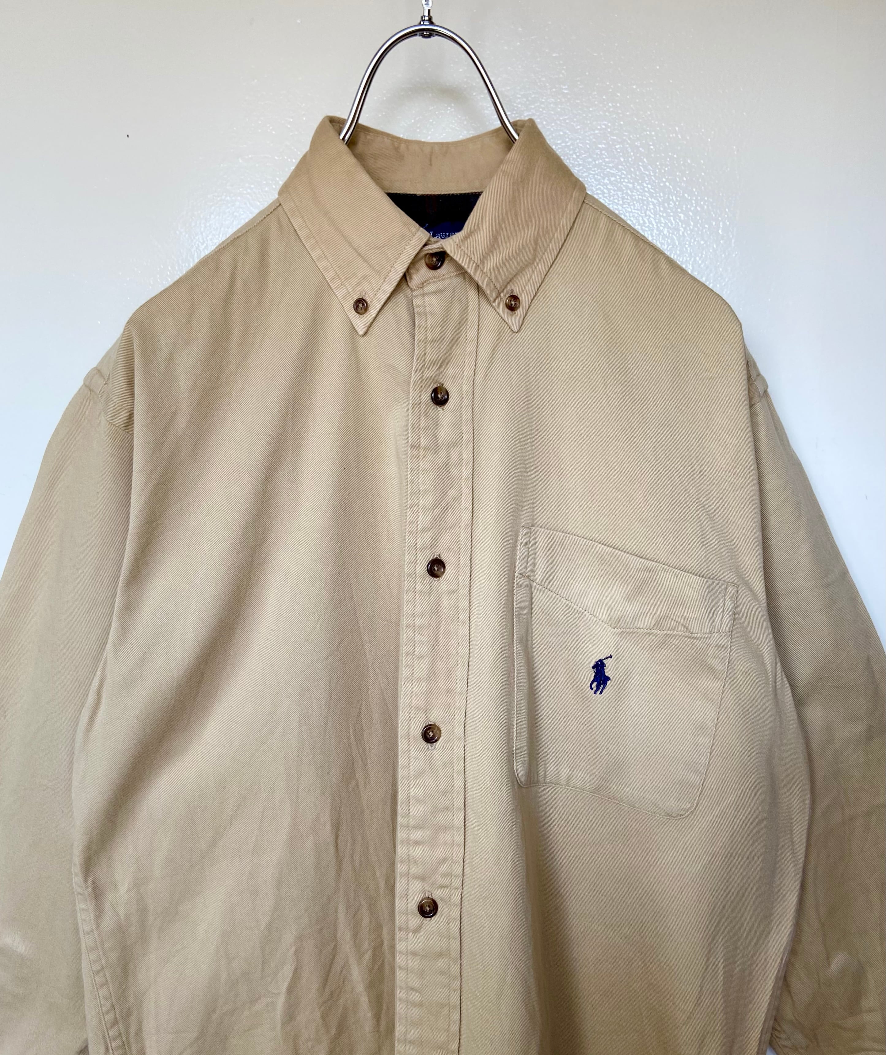 90s古着 POLO RALPH LAUREN/ラルフローレン ベージュ 長袖