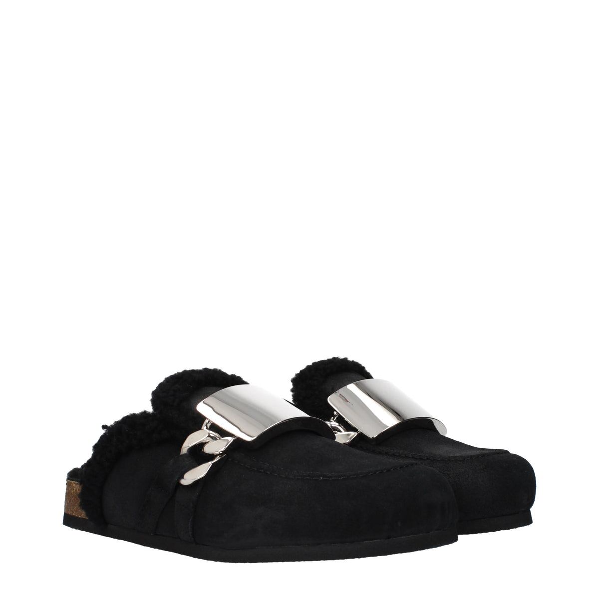 JW ANDERSON JWアンダーソン メンズ スライドサンダル スエード ブラック