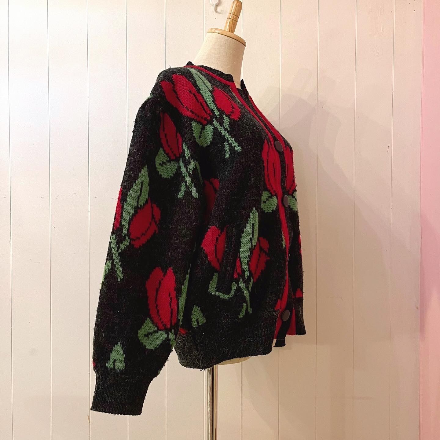 tulip jacquard knit cardigan