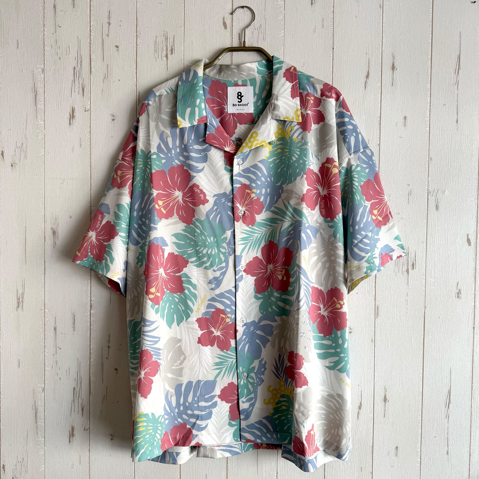 8G ALOHA SHIRTS -BEIGE(FLOWER)-