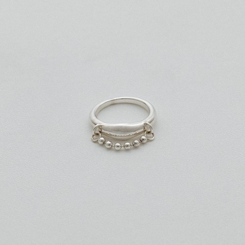 Round shape ballchain ring small Silver