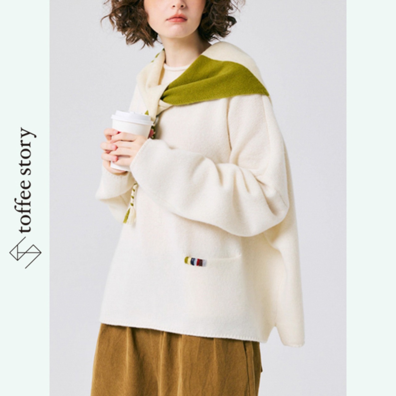 【3color】風と遊ぶ三角タッセルマフラー 《P0275》