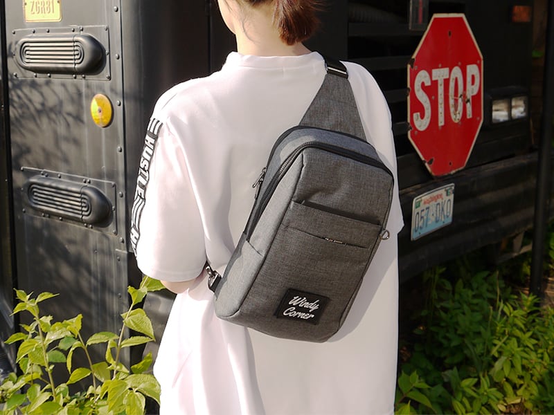 AJAX スキミング防止 防犯スリングバッグ WindyCorner(ウィンディコーナー) グレー AJX90647