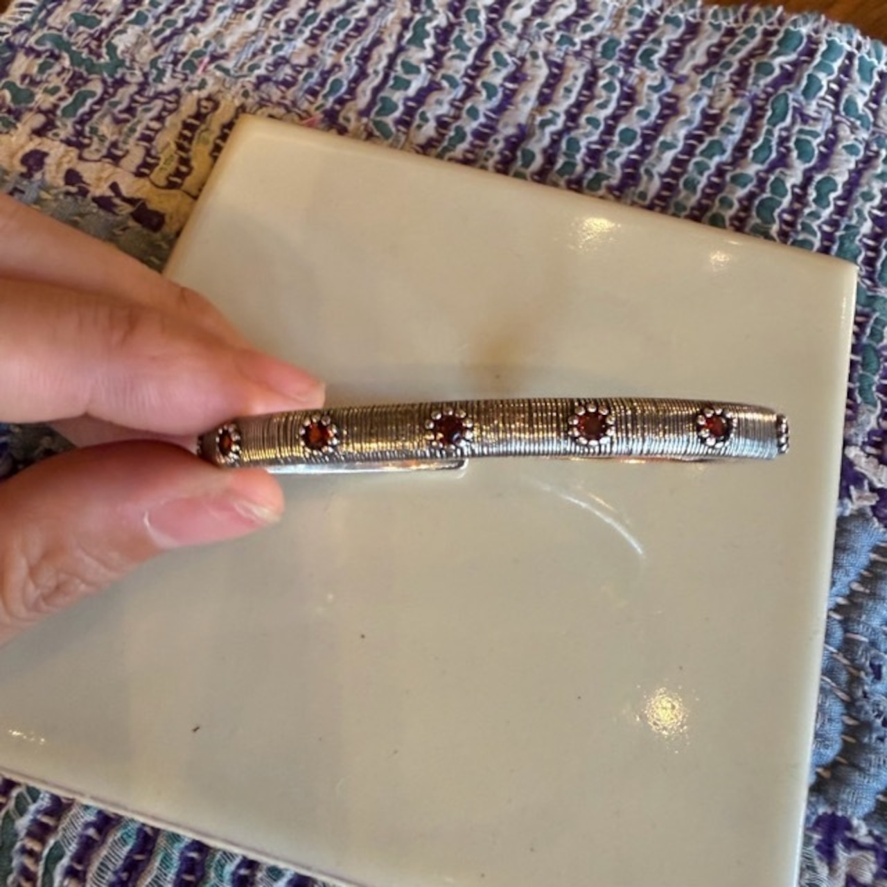 TOPANGA Jewelry Red Stone Bangle　レッドストーンバングル　ブレスレット　シルバーバングル　　バングル　　Bangle 　S925