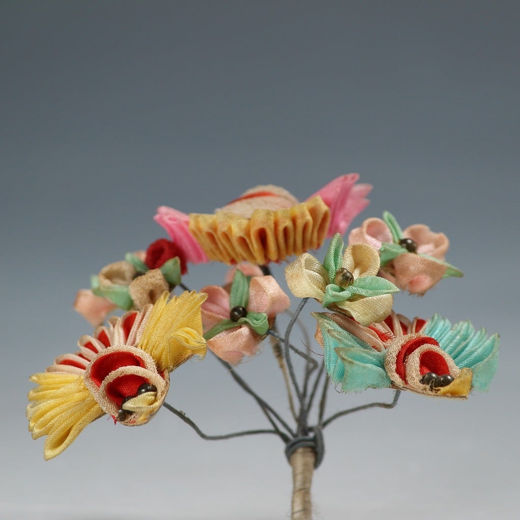 時代もの 超絶技巧摘み細工花鳥文 飾りかんざし/ 二本差 束髪簪/ 髪