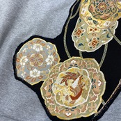 【hoodi54】 Remake Hoodie black・gray × kimono