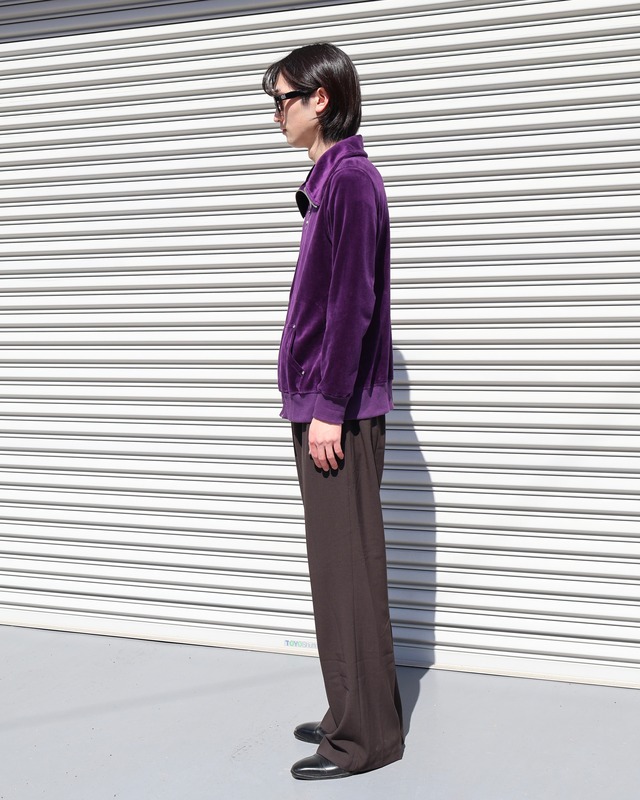 velor high neck ringzip blouson