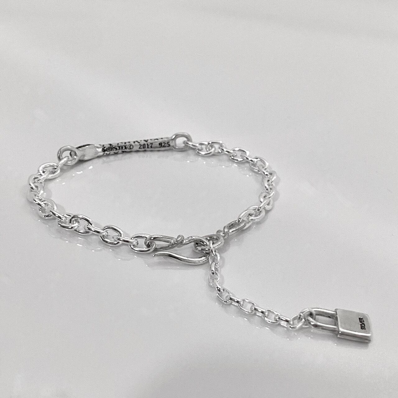 SNAKE CHAIN BRACELET w/ GARNET / スネークチェーンブレスレットガーネットアイズ