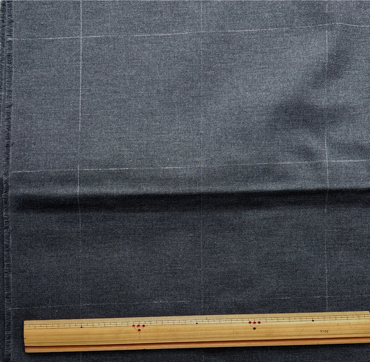 ★TB555◆2.6m◆ラスト1点!◆綿ポリエステル混ラメ入り弱ストレッチ生地◆格子◆グレー