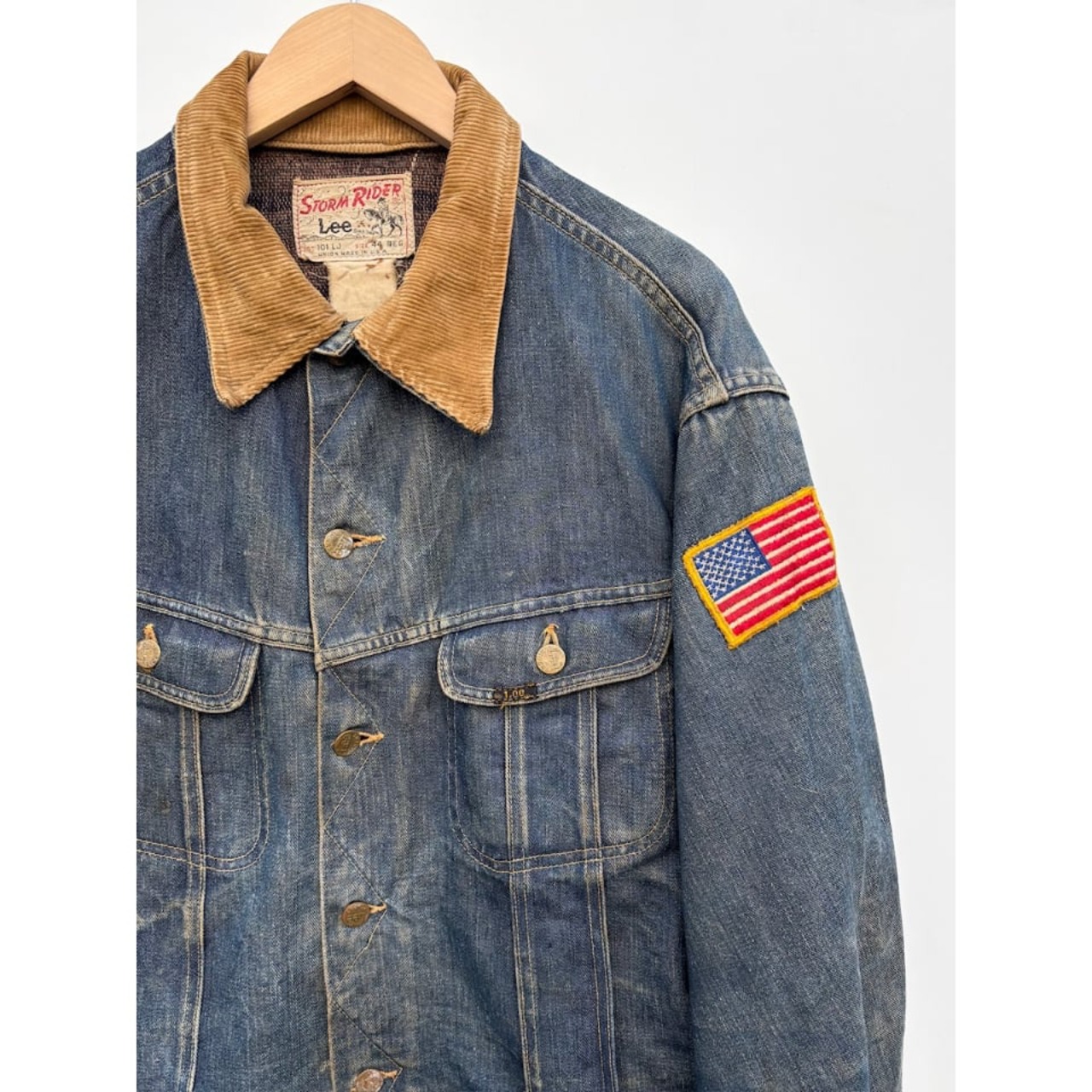 60s Lee 101-LJ "STORM RIDER" DENIM JACKET MADE IN USA  Size 44-REG