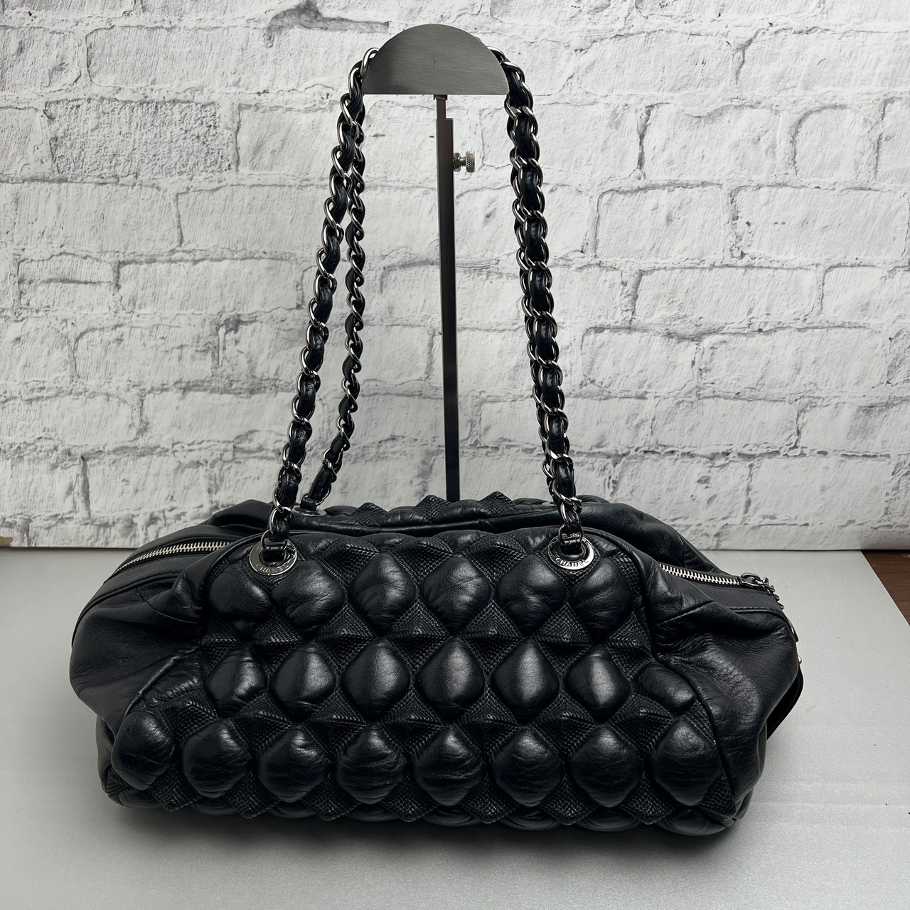 CHANEL シャネル ココマーク  ラムスキン ハンドバッグ ブラック A-10344