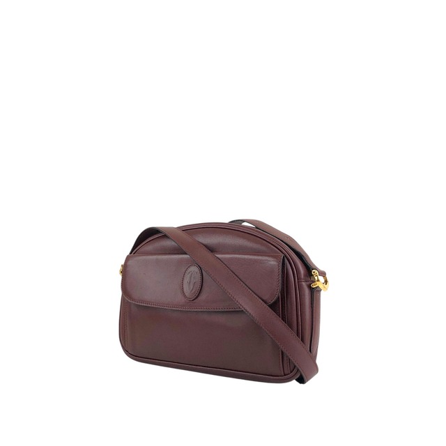 Cartier カルティエ マストライン ショルダーバッグ ボルドー ロゴ レザー vintage ヴィンテージ オールド vfnedy