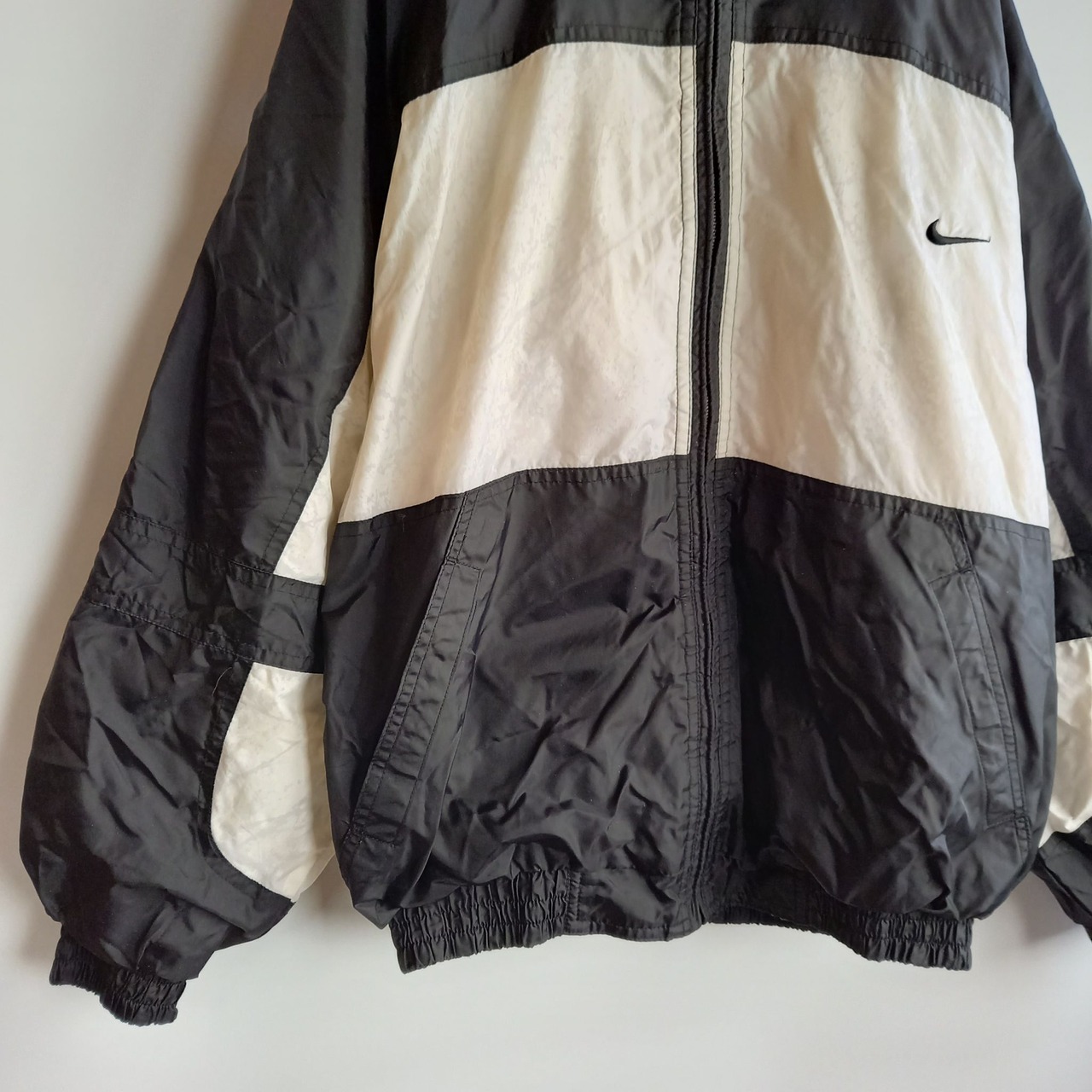 ナイキ　ナイロンジャケット　フーディー　ブラック　90s　XL