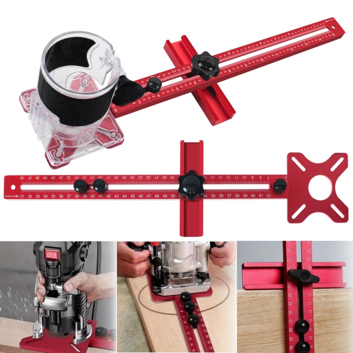 トリマーガイド サークルカット治具 cm インチ ストレート 円切り 木工