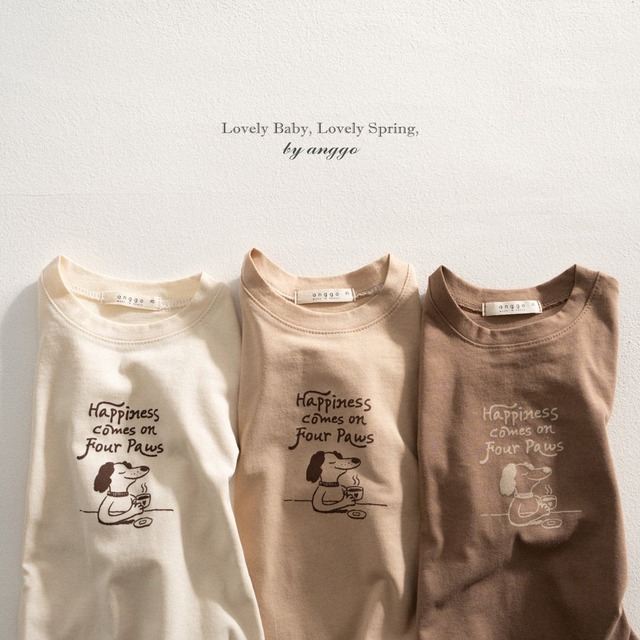[即納S/M/L]≪anggo≫Kuma T-shirt beige 1