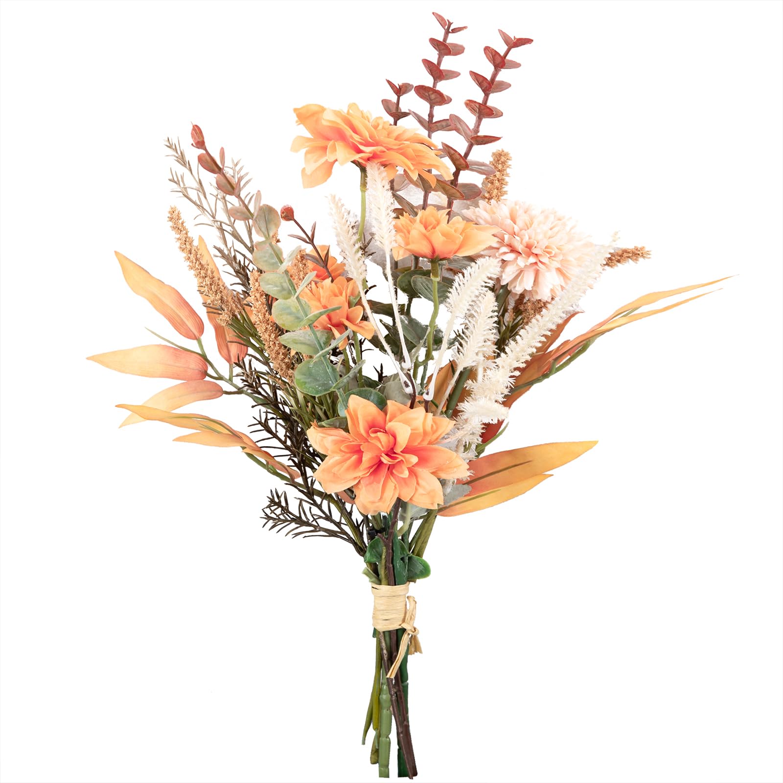 【人気】WillingYou オリジナル 造花 ブーケ はなたば Flower アーティフィシャルフラワー 観葉植物 インテリア おしゃれ 秋の色 秋飾り 母の日 プレゼント ダリア 紅葉 蒲公英 ユーカリ 1束