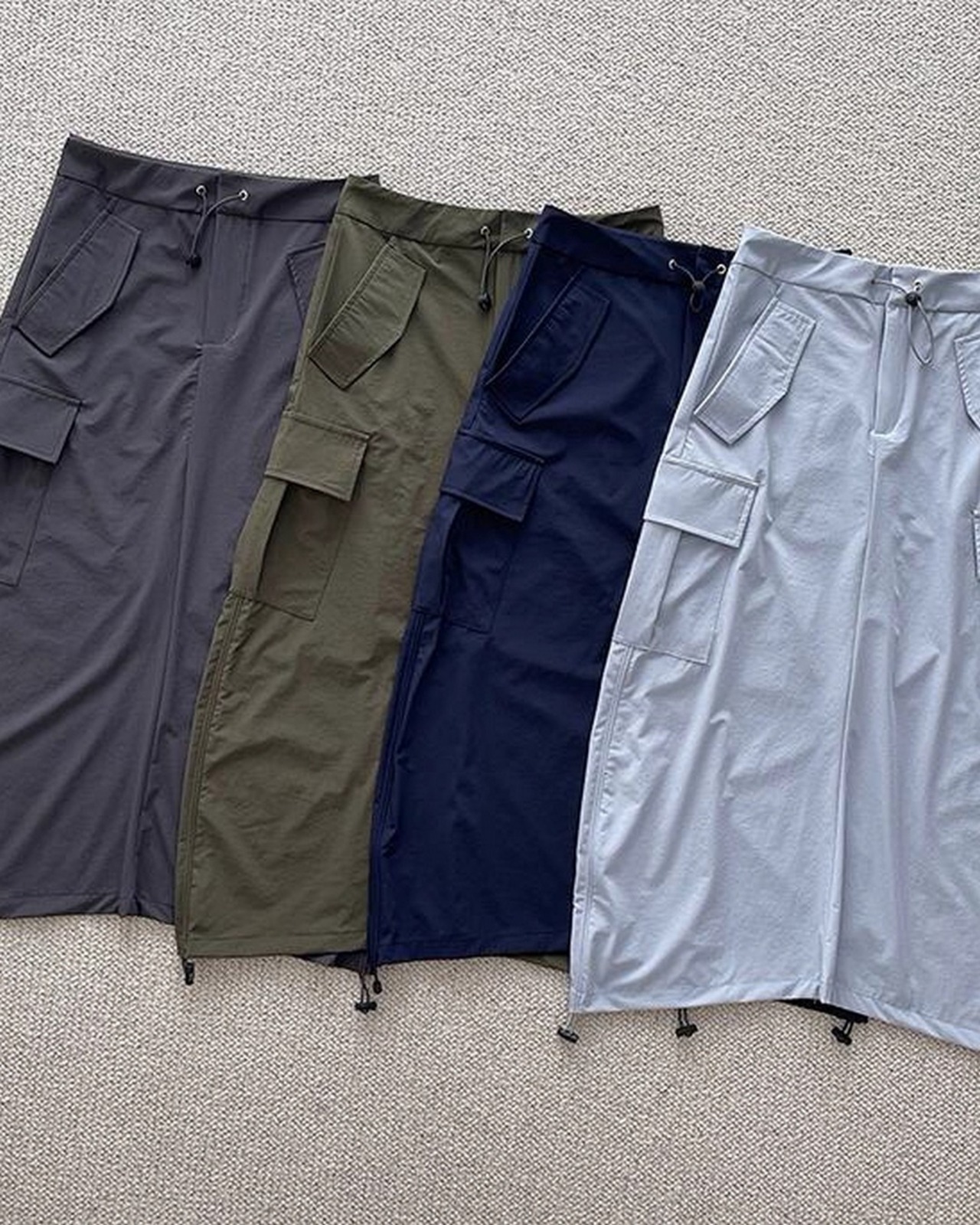 ポケット付きドローストリングワークスカート 4color  A0612 - 2