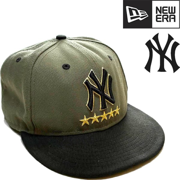 1点物◇ニューエラNYヤンキース5スターMLBツートンキャップ帽子USA古着