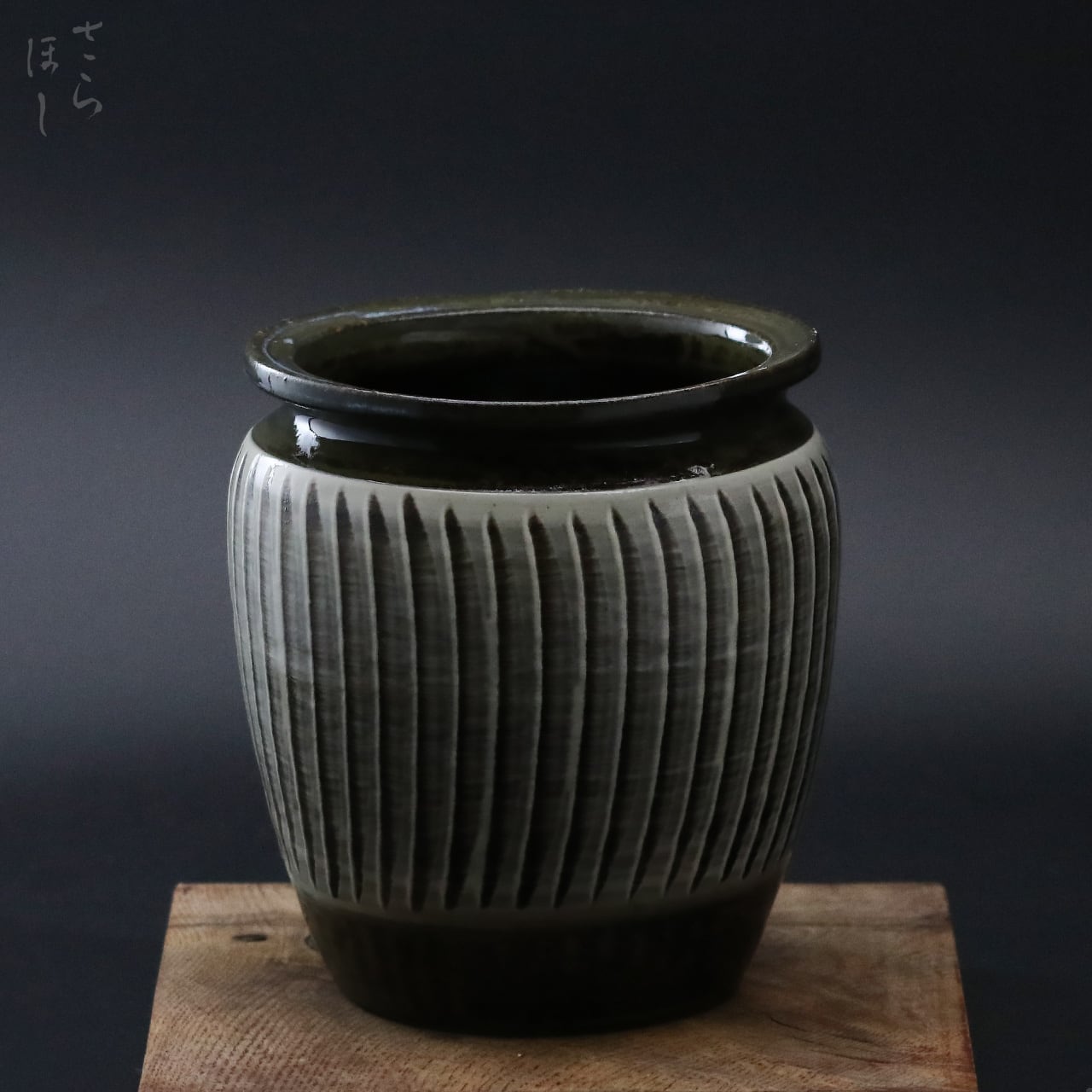 小鹿田焼　釉薬流し　壺　花瓶　民藝　陶芸　置物　美術品　工芸品 ☆小鹿田焼 小袋窯 2合壺 飴釉飛びかんな | 食器と料理道具の専門店