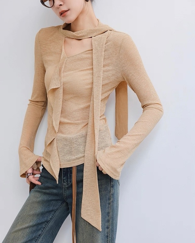 デザイン ロングスリーブカットソー