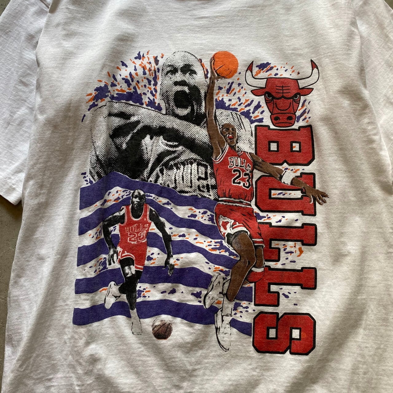 90年代 JAGGLE NBA CHICAGOBULLS シカゴブルズ MICHAEL JORDAN マイケルジョーダン プリントTシャツ USA製 メンズL ヴィンテージ /eaa360874