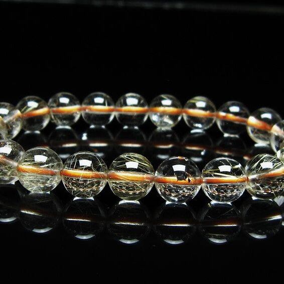 ルチルクォーツ ブレスレット 9mm タイチンルチル ブレスレット メール便可 [M便 1/10] 111-49152