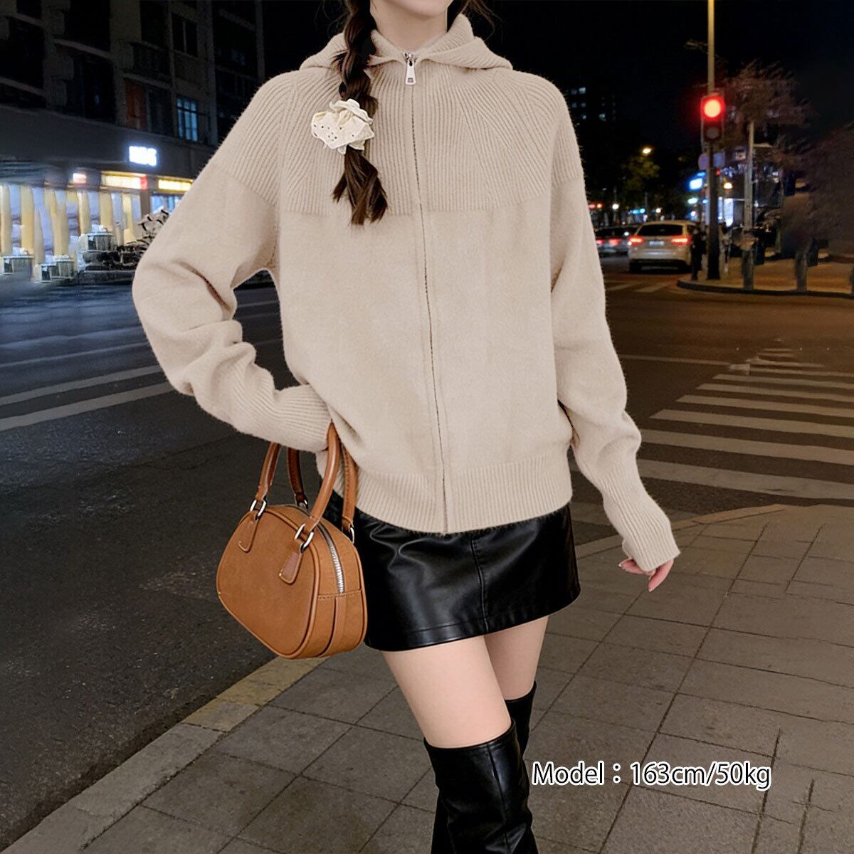 ニット カーディガン 長袖 アウター レディース 春秋冬 羽織り 大人 きれいめ シンプル おしゃれ ゆったり リラックス フード付き ニットアウター 通勤 通学 大人可愛い 大人女子