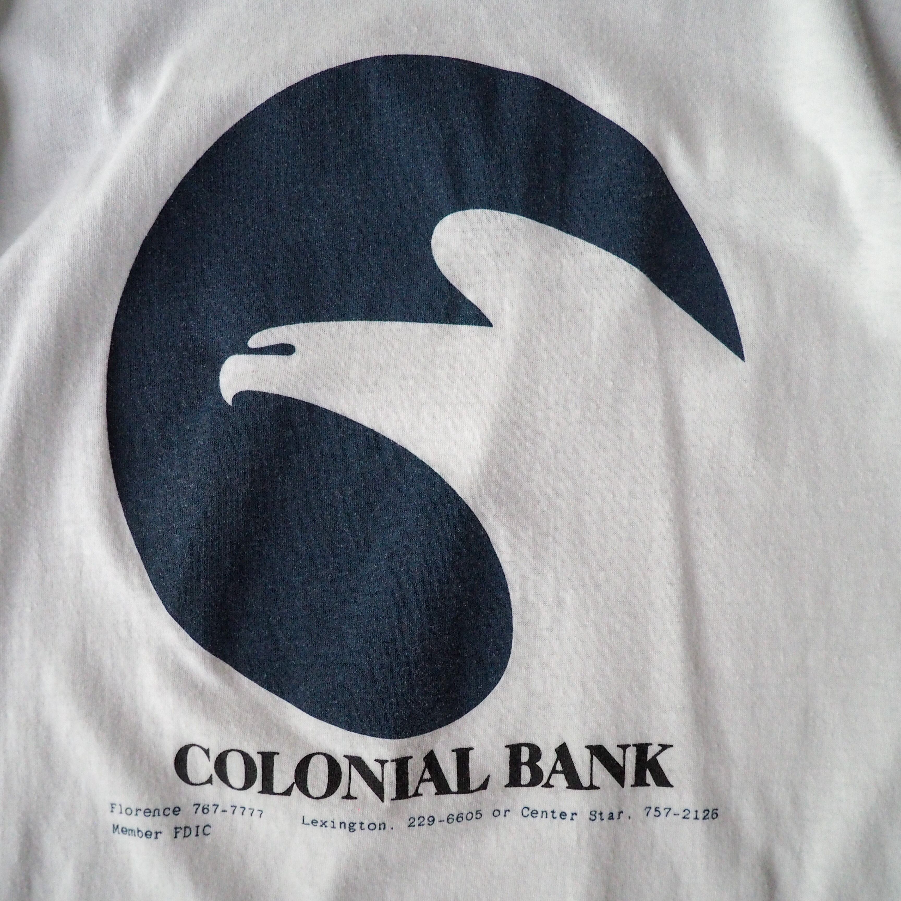 80s “Colonial Bank” tee made in USA コロニアル銀行 リーマン
