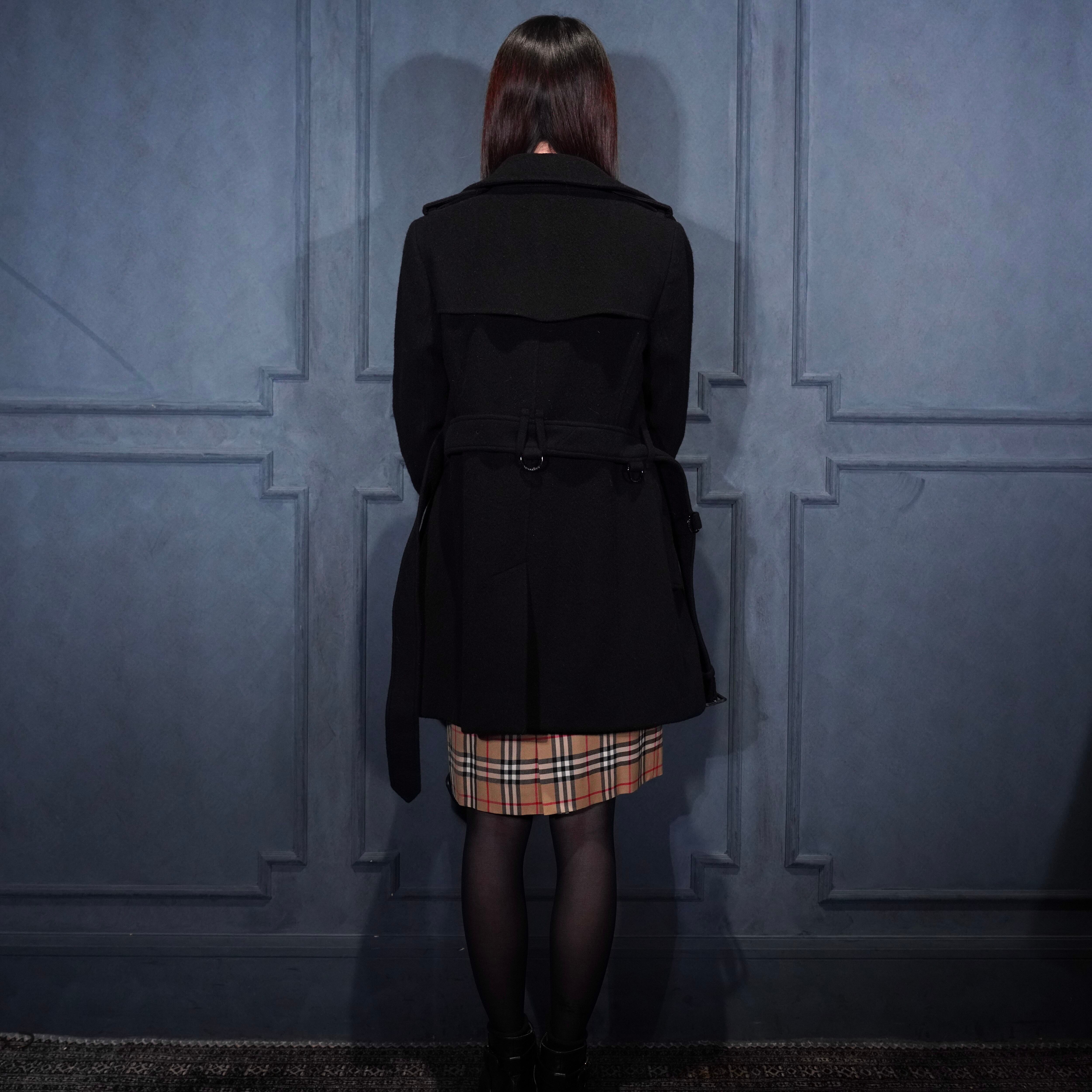 BURBERRY LONDON ANGORA BREND WOOL BELTED TRENCH COAT/バーバリー