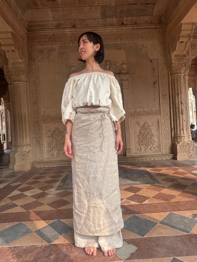 Organic Handloom Cotton Off-Shoulder Top
