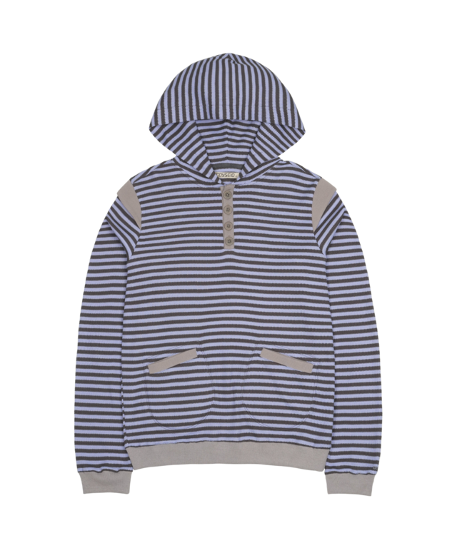 [COYSEIO] STRIPED FLARED SLEEVE HOODIE ASH BLUE 正規品 韓国ブランド 韓国通販 韓国代行 韓国ファッション コイセイオ 日本 店舗