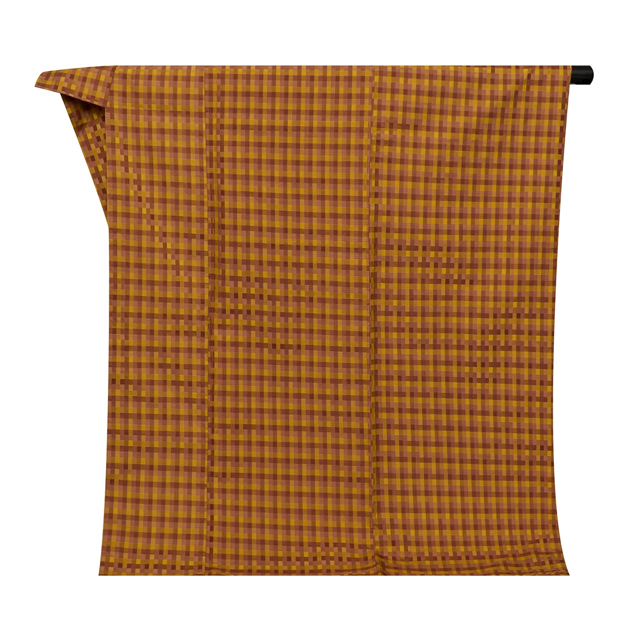山下め由 本場黄八丈 市松綾袷着物【中古】 | かわの屋