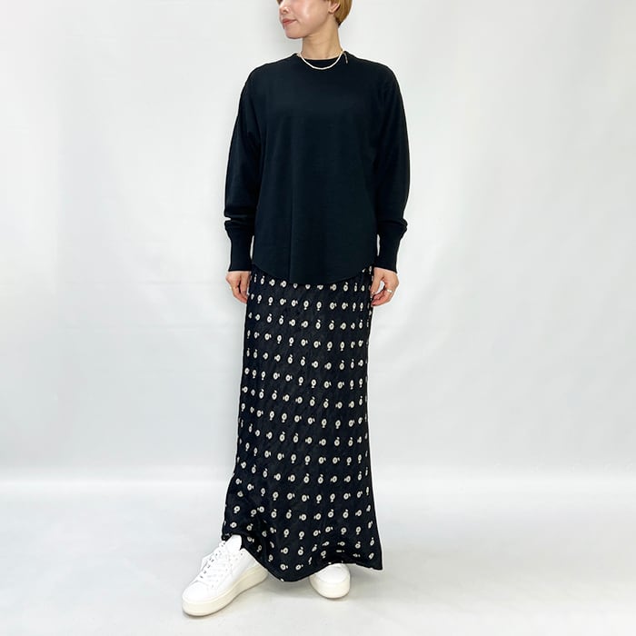 THE SHINZONE ILICA JACQUARD SKIRT ブラック Shinzone｜イリカ ジャカード ロングスカート ILICA JACQUARD SKIRT