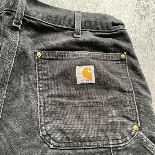 USA製 ブラック ダブルニー Carhartt B01-BLK 34×34 詳細写真18