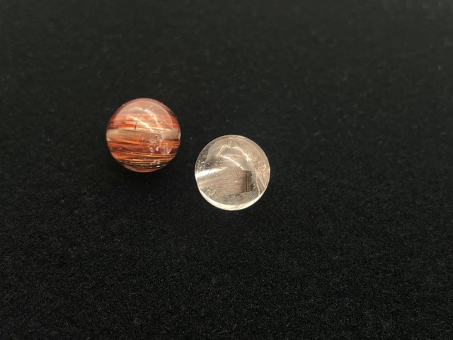 ハンドメイドビーズ素材セット（レッド・プラチナルチルクォーツ）