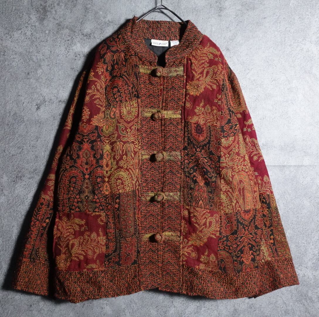 “WHITE STAG” Patchwork Design China Gobelin Jacket
