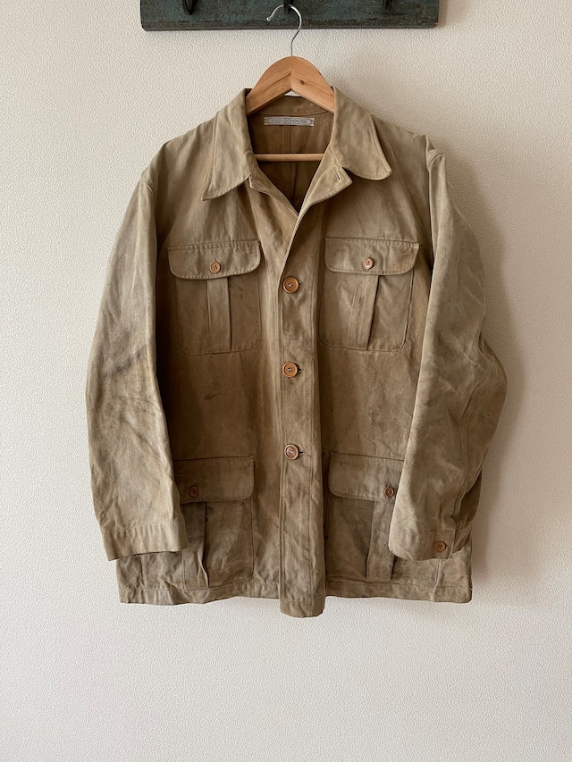 1940s French cotton Canvas Hunting Jacket